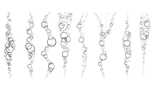 Пузырьки Газировки Воздуха Мыла Вертикальные Потоки Воды Контурная Векторная Иллюстрация — стоковый вектор