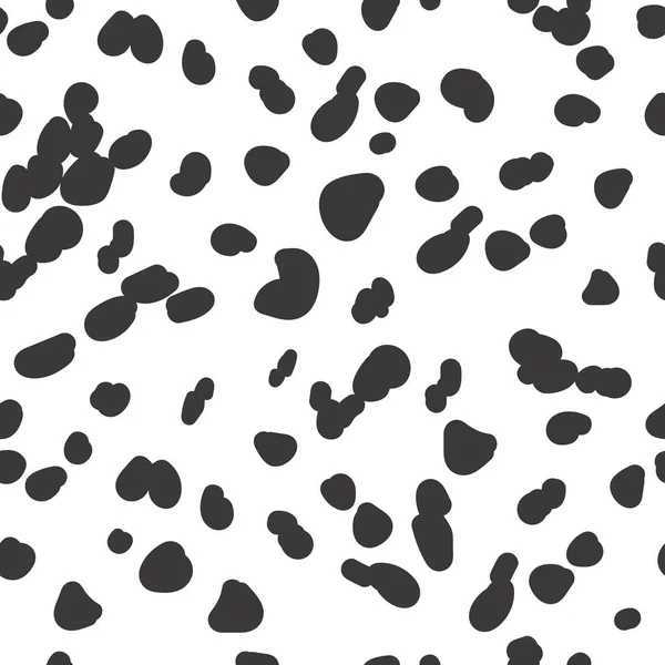 Dalmatische Naadloze Patroon Dierlijke Huidafdruk Hond Koe Zwarte Stippen Witte — Stockvector