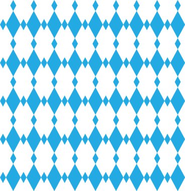 Kusursuz Oktoberfest ve Bavyera mavisi geometrik arka plan. Beyaz arkaplanda desen