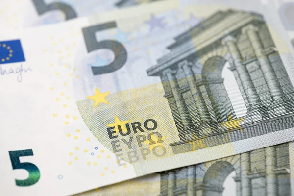 Пять банкнот евро — стоковое фото