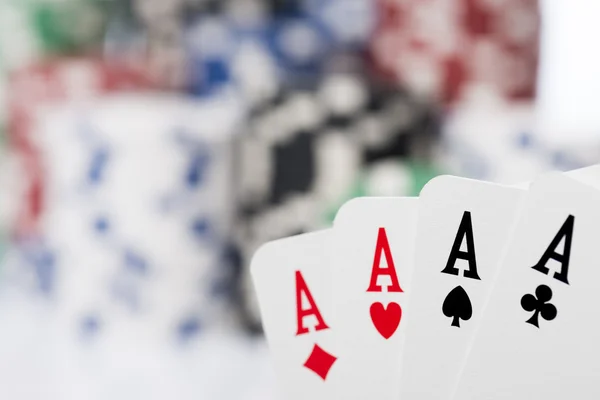 Poker i Ess — Stockfoto