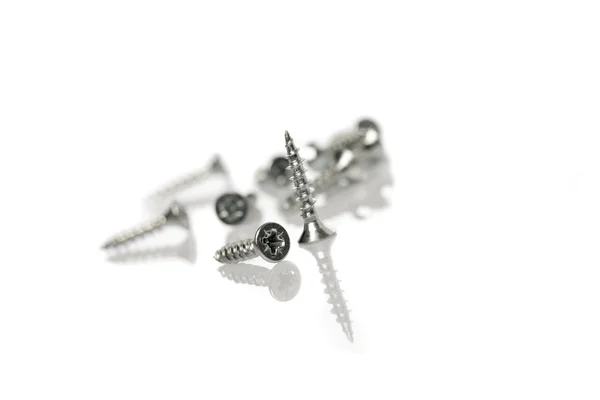 Screws on white — Stock Photo, Image