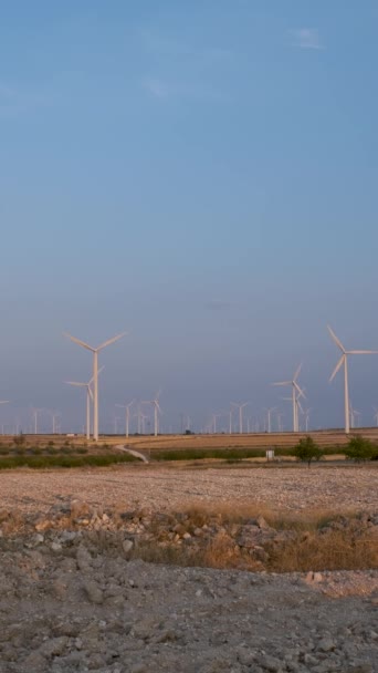 Wind Turbines Wind Farm Zaragoza Spain Alternative Energy Sources — Stockvideo