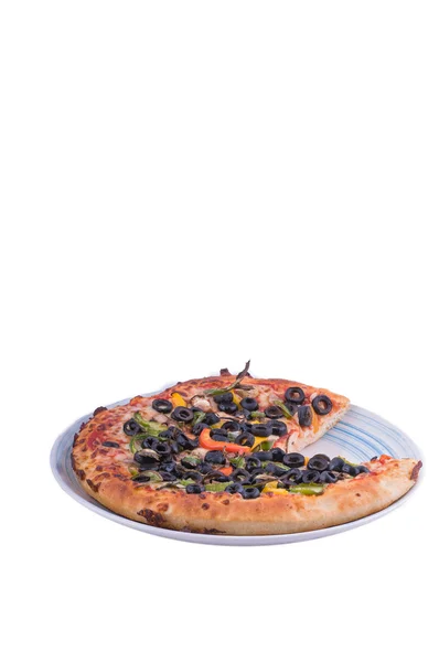 Pizza im Teller — Stockfoto