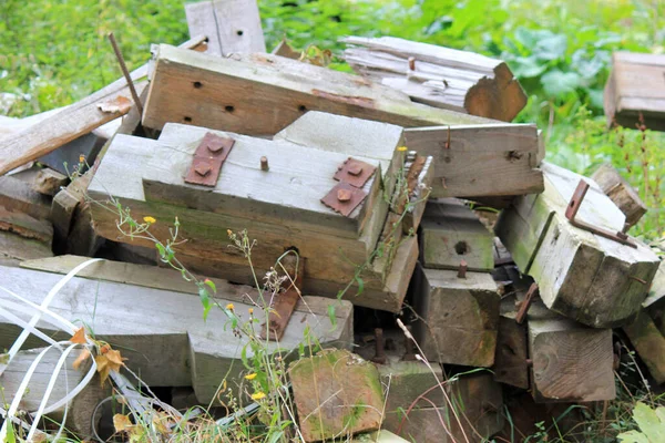 Stavební Odpad Formě Dřevěných Prken — Stock fotografie
