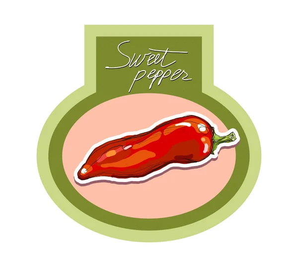 Vector hand tekenen rode paprika — Stockvector