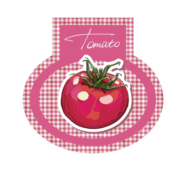 Tomato label.  Retro sticker. — Stock Vector