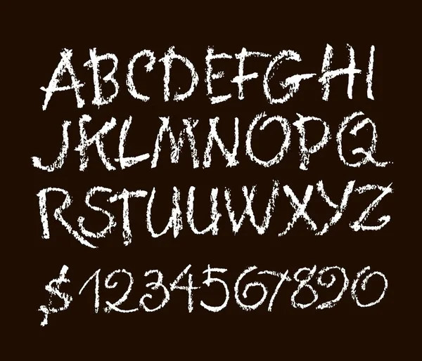 Vector Pastel Chalk Style Hand Drawn Alphabet Font Calligraphy Alphabet — Stock Vector
