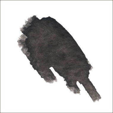 Beyaz arka planda siyah mürekkep lekesi izole edilmiş. Grunge dokusu.