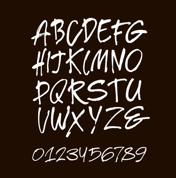 Vector Acryl Borstel Stijl Met Hand Getekend Alfabet Lettertype Kalligrafie — Stockvector