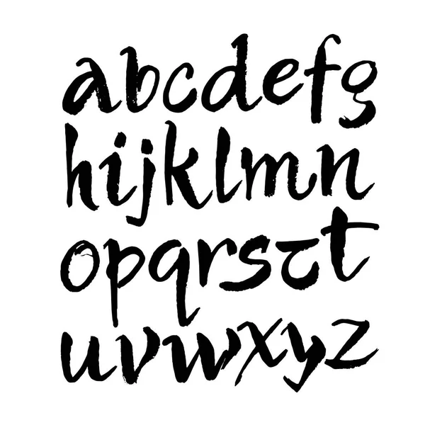 Vektör Akrilik Fırça Biçimli El Çizimi Alfabe Yazıtipi. Beyaz bir arkaplanda el yazısı alfabesi. Mürekkep el yazısı..