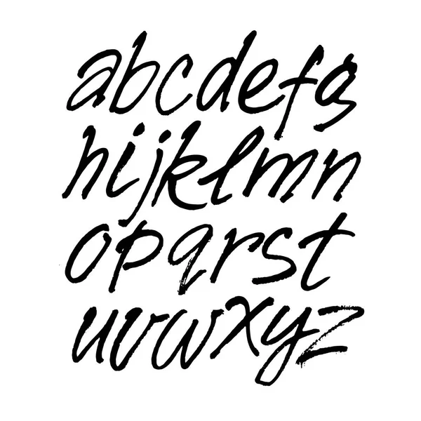 Vector Acrylic Brush Style Hand Drawn Alphabet Font Calligraphy Alphabet — Stock Vector