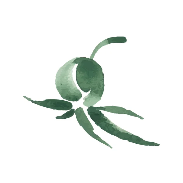 아이콘 Eco 자연의 녹색식물의 디자인 배경에 브러시 — 스톡 벡터