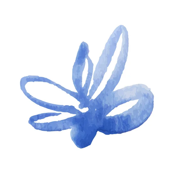 白い背景に孤立した花のアイコン ロゴマークデザイン 現代のブラシ水彩イラスト ベクターイラスト — ストックベクタ
