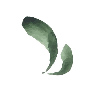 Simge vektör yaprağı. Eko-doğa sağlıklı bir kavram. Yeşil doğal bitki sembolü. Logo işareti tasarımı. Modern fırça mürekkep çizimi beyaz arkaplanda izole edildi