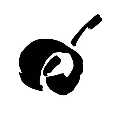 Erik vektörü taslak simgesi arkaplanda izole edildi. El çizimi pastel çizimler. Bilgi, web sitesi veya uygulama için erik taslak simgesi.