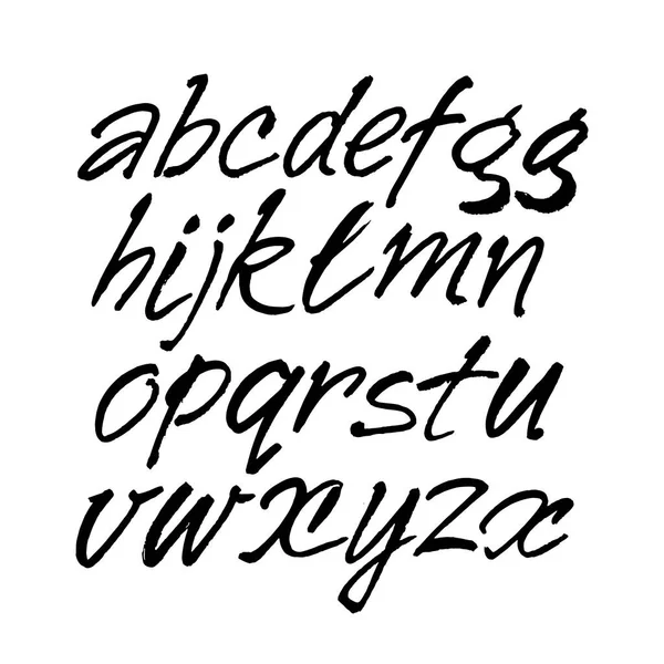 Vector Akrylowa Szczotka Styl Ręcznie Rysowane Czcionki Alfabetu Alfabet Kaligraficzny — Wektor stockowy