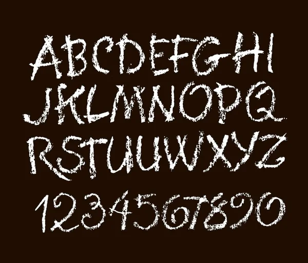 Vektor Pastell Oder Kreide Stil Handgezeichnete Alphabet Schrift Kalligraphie Alphabet — Stockvektor