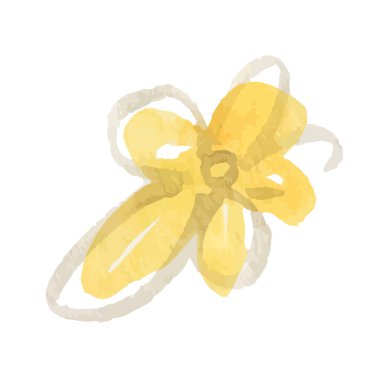 Beyaz arkaplanda izole edilmiş çiçek simgeleri. Logo işareti tasarımı. Modern fırça suluboya çizimi. Vektör illüstrasyonu