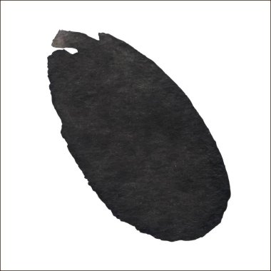 Beyaz arka planda siyah mürekkep lekesi izole edilmiş. Grunge dokusu.