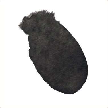 Beyaz arka planda siyah mürekkep lekesi izole edilmiş. Grunge dokusu.