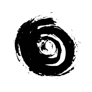 Beyaz arka planda siyah mürekkep lekesi izole edilmiş. Grunge dokusu.