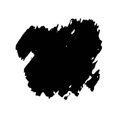 Beyaz arka planda siyah mürekkep lekesi izole edilmiş. Grunge dokusu.