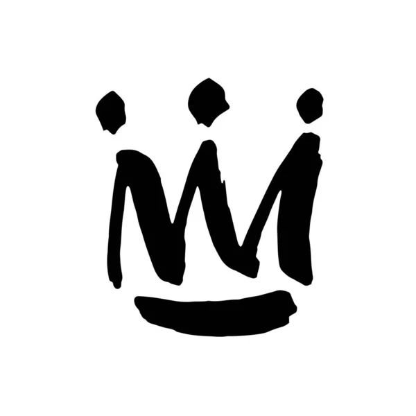 Crown Doodle Ikone Moderne Pinselfarbe Vereinzelt Auf Weißem Hintergrund Vektor — Stockvektor