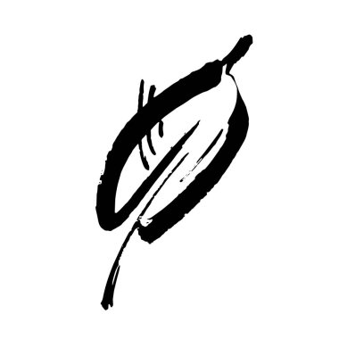 Simge vektör yaprağı. Eko-doğa sağlıklı bir kavram. Yeşil doğal bitki sembolü. Logo işareti tasarımı. Modern fırça mürekkep çizimi beyaz arkaplanda izole edildi