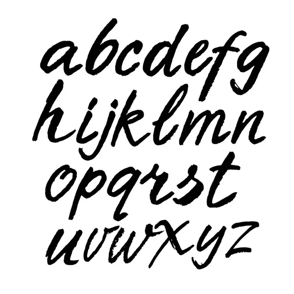 ベクトルアクリルブラシスタイルハンドドローアルファベットフォント 白地に文字を書く — ストックベクタ