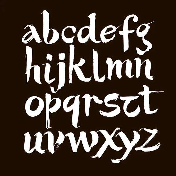 Polices Alphabet Dessinées Main Style Pinceau Acrylique Vectoriel Alphabet Calligraphie — Image vectorielle