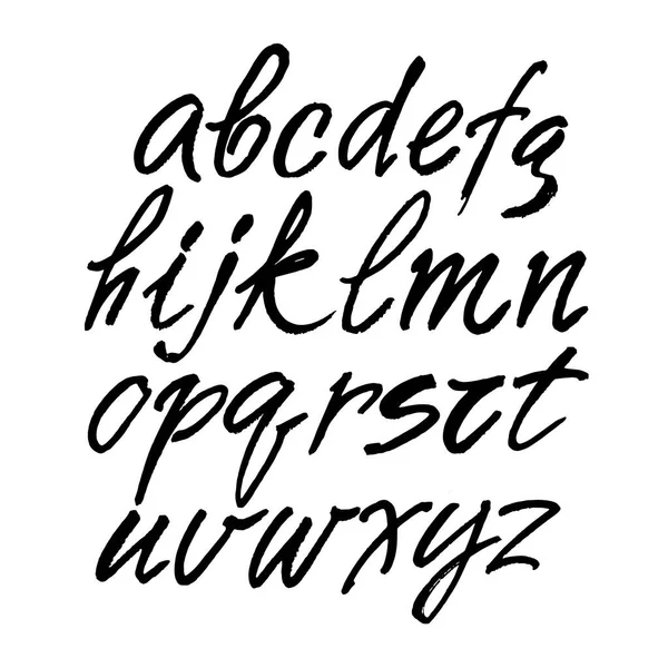 Vector Acrylic Brush Style Hand Drawn Alphabet Font Calligraphy Alphabet — Stock Vector