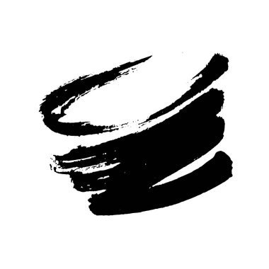 Beyaz arka planda siyah mürekkep lekesi izole edilmiş. Grunge dokusu.