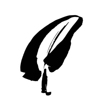 Simge vektör yaprağı. Eko-doğa sağlıklı bir kavram. Yeşil doğal bitki sembolü. Logo işareti tasarımı. Modern fırça mürekkep çizimi beyaz arkaplanda izole edildi