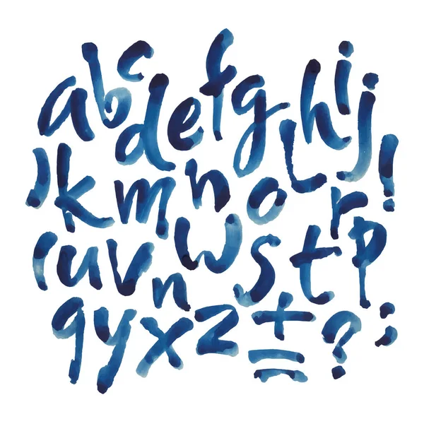 Vector Acrylic Brush Style Hand Drawn Alphabet Font Calligraphy Alphabet — Stockvektor