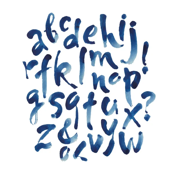 Vector Acrylic Brush Style Hand Drawn Alphabet Font Calligraphy Alphabet — Archivo Imágenes Vectoriales