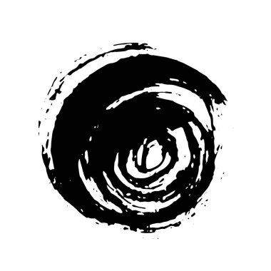 Beyaz arka planda siyah mürekkep lekesi izole edilmiş. Grunge dokusu.