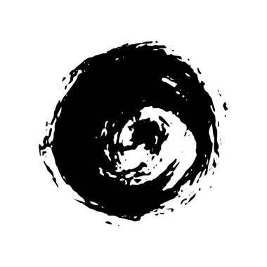 Beyaz arka planda siyah mürekkep lekesi izole edilmiş. Grunge dokusu.