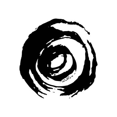 Beyaz arka planda siyah mürekkep lekesi izole edilmiş. Grunge dokusu.