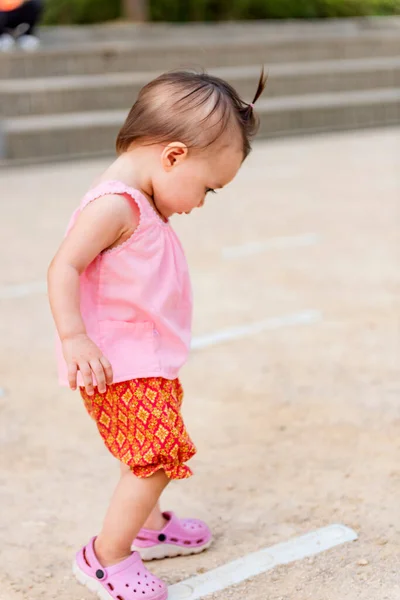 Asian Kid Girl Wearing Thai Dress Girl Thai Costume — Stock Photo, Image