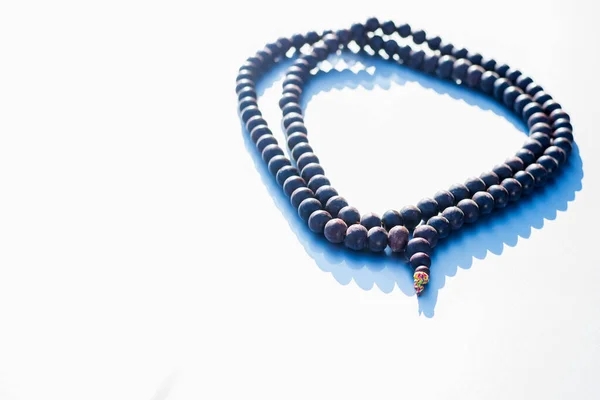 Rosary Beads Gray Background Concept Faith — Stock Photo, Image