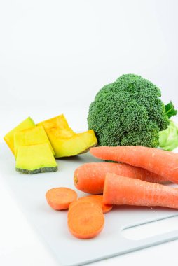 Carrots, pumpkin,Broccoli,the ingredients of baby food