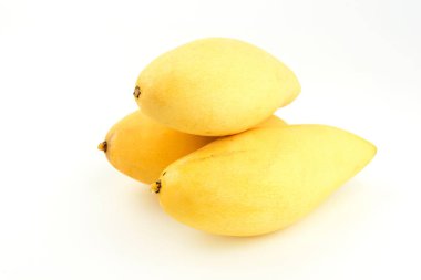 mango and sticky rice,Thai style tropical dessert on white background