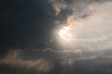 sky and clouds with sun light background