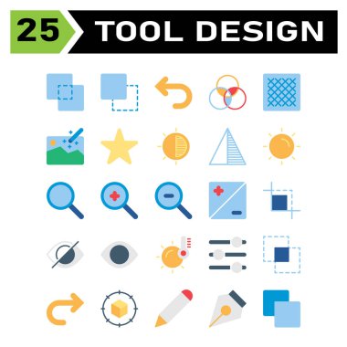 Internet of things icon set include combine, unite, edit, design, tool, exclude, undo, color, gradient, composition, editing, texture, image, picture, magic, improve, star, favorite, rate, contrast