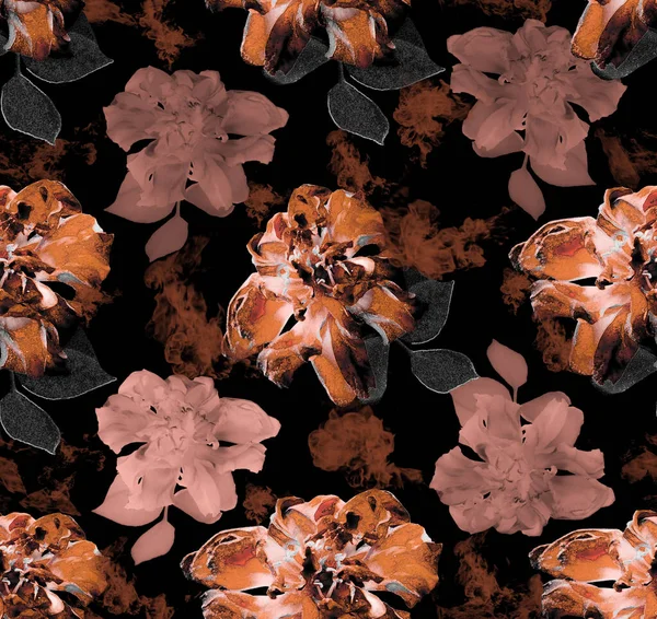Темно Серый Оранжевый Дизайн Цветок Розы Рисунок Backgroun — стоковое фото
