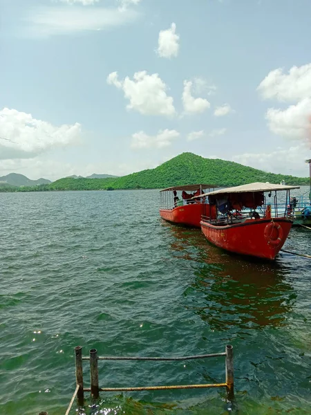 Boating Fatehsagar Lake Udaipur India — Foto de Stock