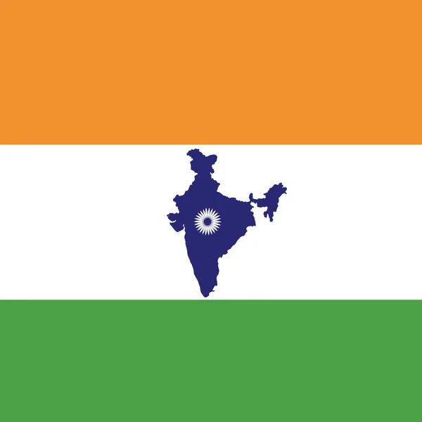 Tri Color Indian Flag Map — Stock Fotó