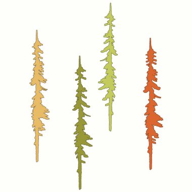 Renkli kış ağacı şekli tasarımı 