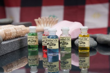 Spa aksesuarları ve aromaterapi yağ